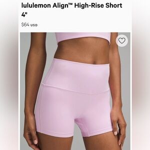Lululemon Align high rise short 4’in